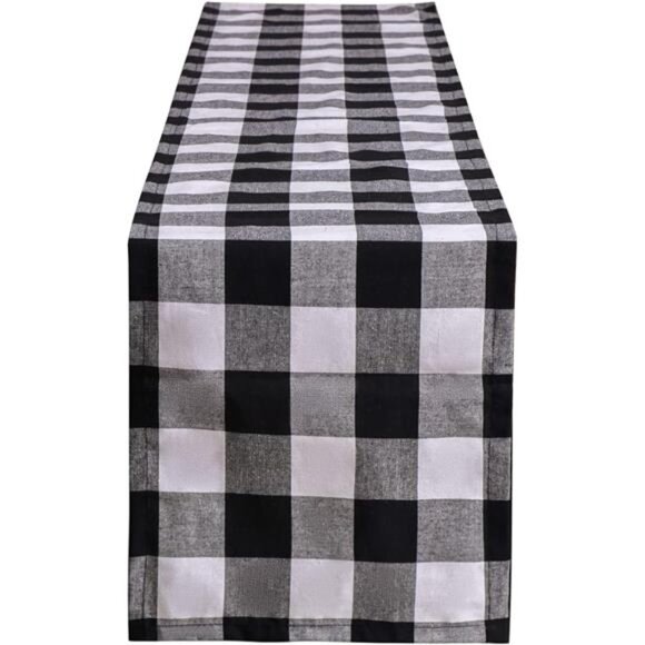 Buffalo Check Plaid Table Runner, Cotton Polyester Blend Classic Family Dinner - Picture 1 of 8